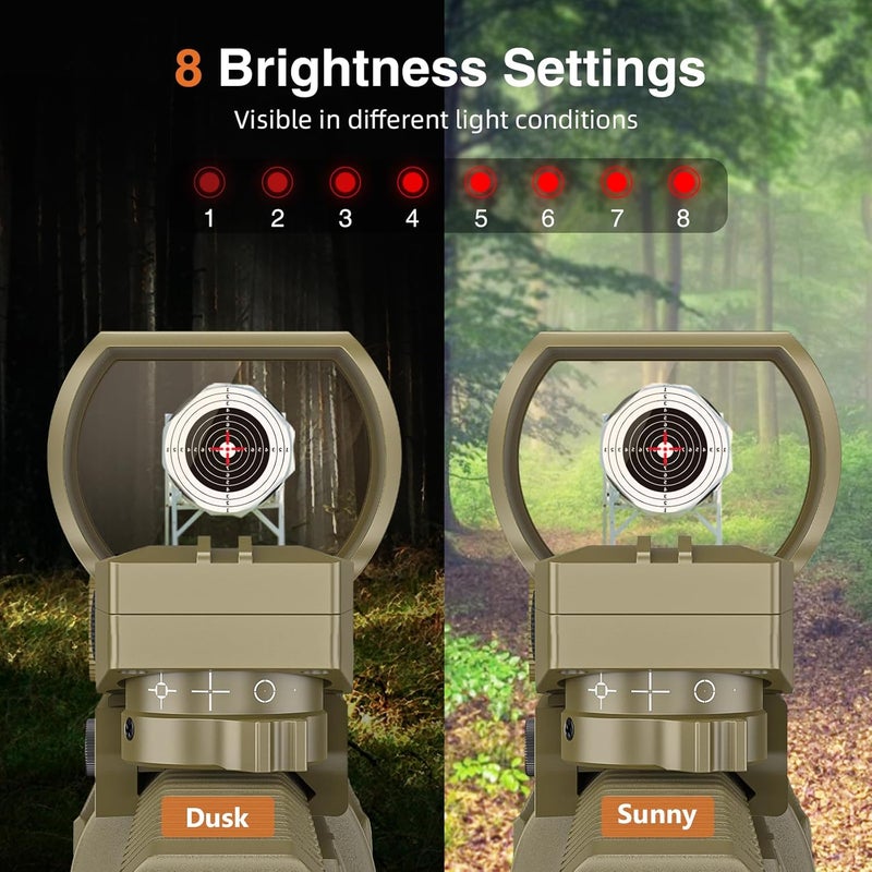 CVLIFE Reflex Sight, 1x28x40mm Red Dot Sight, 4 Adjustable Reticles Sight for 20mm Picatinny Rail, Red Dot Optics, Absolute Co-Witness - Image 4